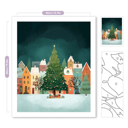 SDOYUNO Painting Paints By Numbers Animals Christmas Tree Christmas Day Atmosphere Digital Oil Painting Handpainted Room Decor