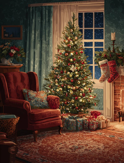 SDOYUNO Painting Paints By Numbers Animals Christmas Tree Christmas Day Atmosphere Digital Oil Painting Handpainted Room Decor
