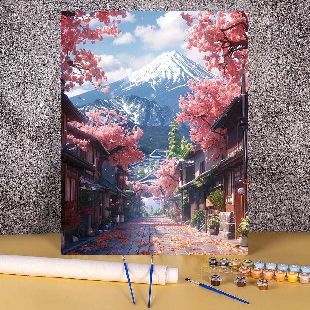 DIY Coloring By Number Christmas Tram Kits Painting By Number Modern Drawing On Canvas HandPainted For Living Room Wall Art Gift