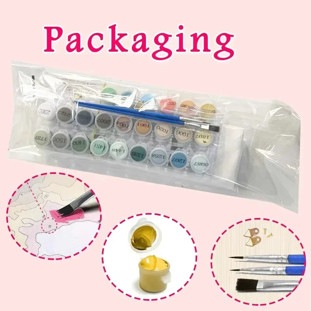 MINISO Oil Painting By Numbers  Magic Movie School WizardCastle Academy Drawing Canvas DIY Pictures By Numbers Home Decor 