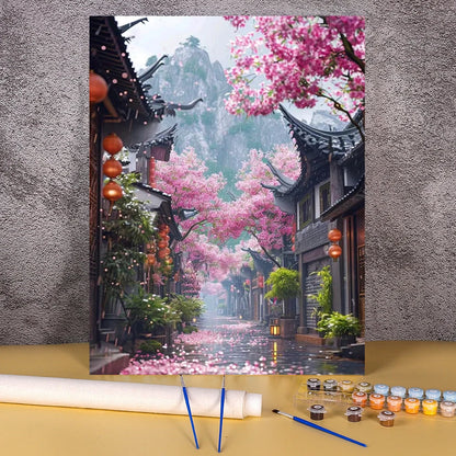 DIY Coloring By Number Christmas Tram Kits Painting By Number Modern Drawing On Canvas HandPainted For Living Room Wall Art Gift