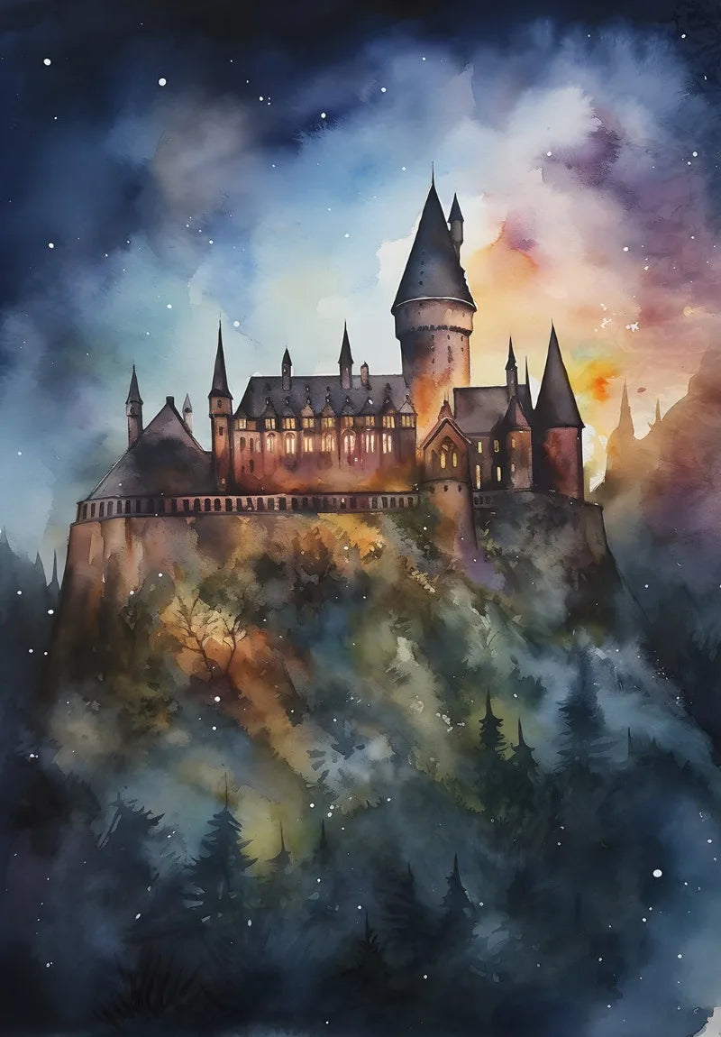 MINISO Oil Painting By Numbers  Magic Movie School WizardCastle Academy Drawing Canvas DIY Pictures By Numbers Home Decor 