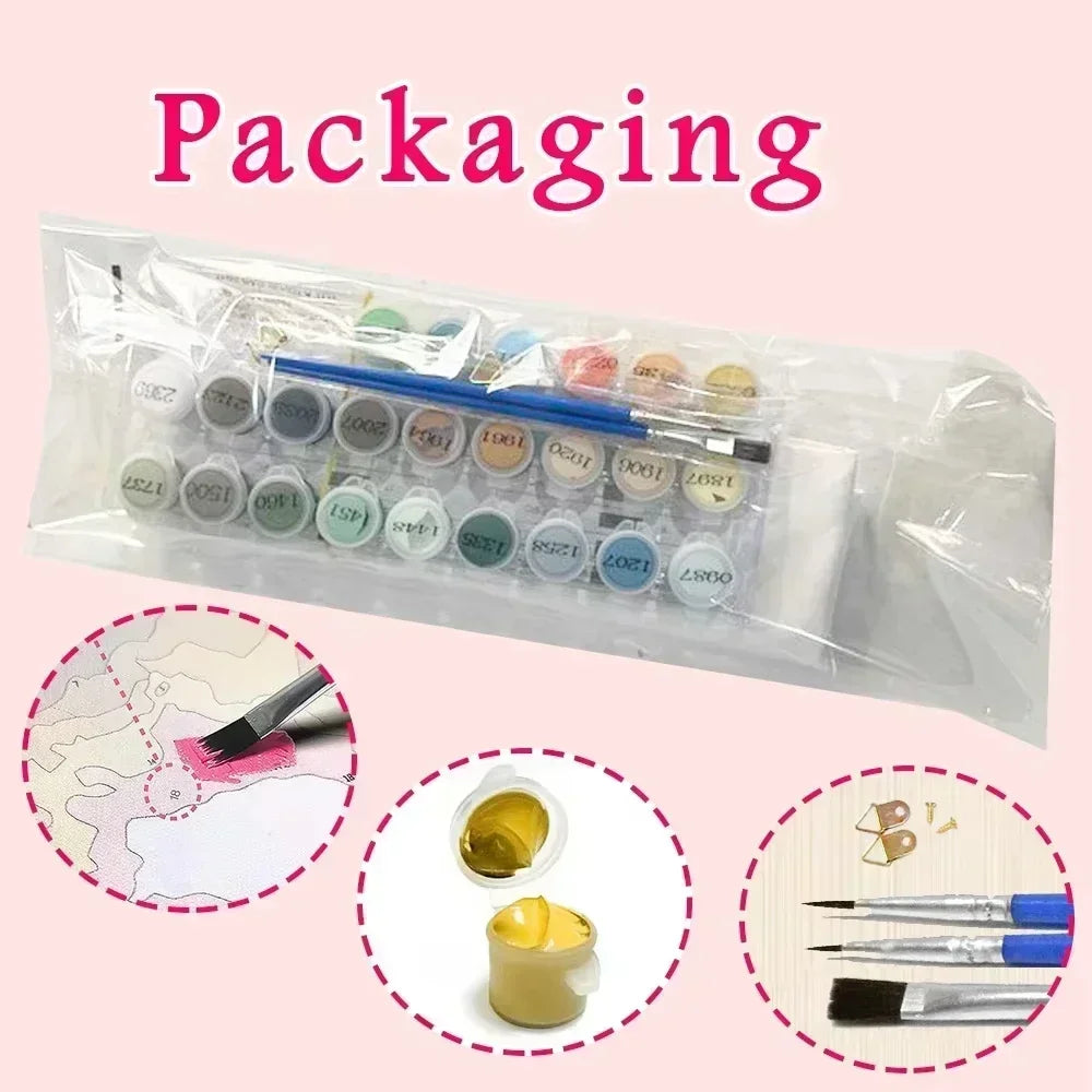 MINISO Oil Painting By Number Cute Cartoon Pikachu Home Decoration Bedroom Living Room Decor Gift Funny  friend gifts Frameelss