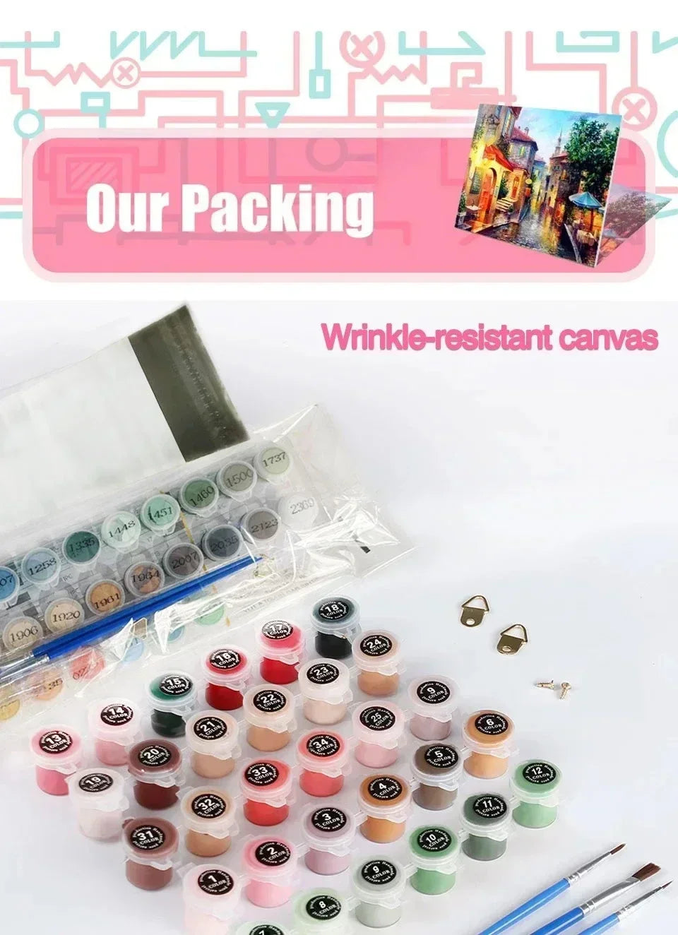 MINISO Oil Painting By Numbers  Magic Movie School WizardCastle Academy Drawing Canvas DIY Pictures By Numbers Home Decor 