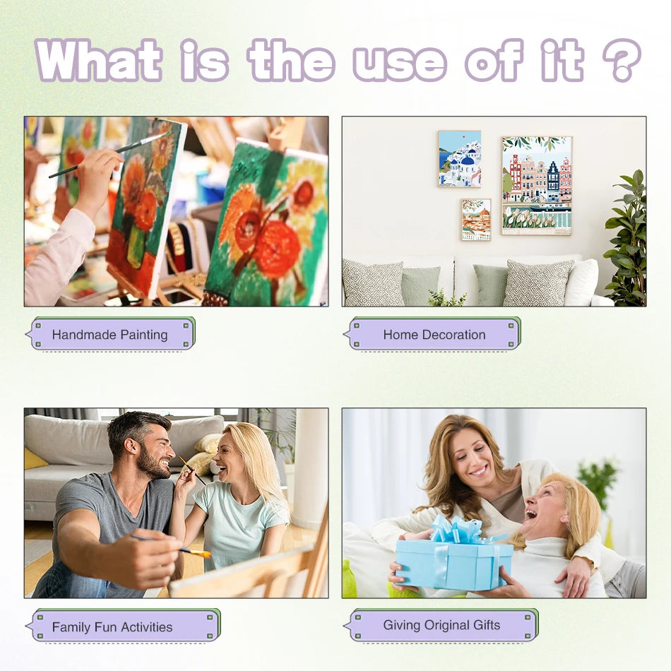 SDOYUNO Painting Paints By Numbers Animals Christmas Tree Christmas Day Atmosphere Digital Oil Painting Handpainted Room Decor