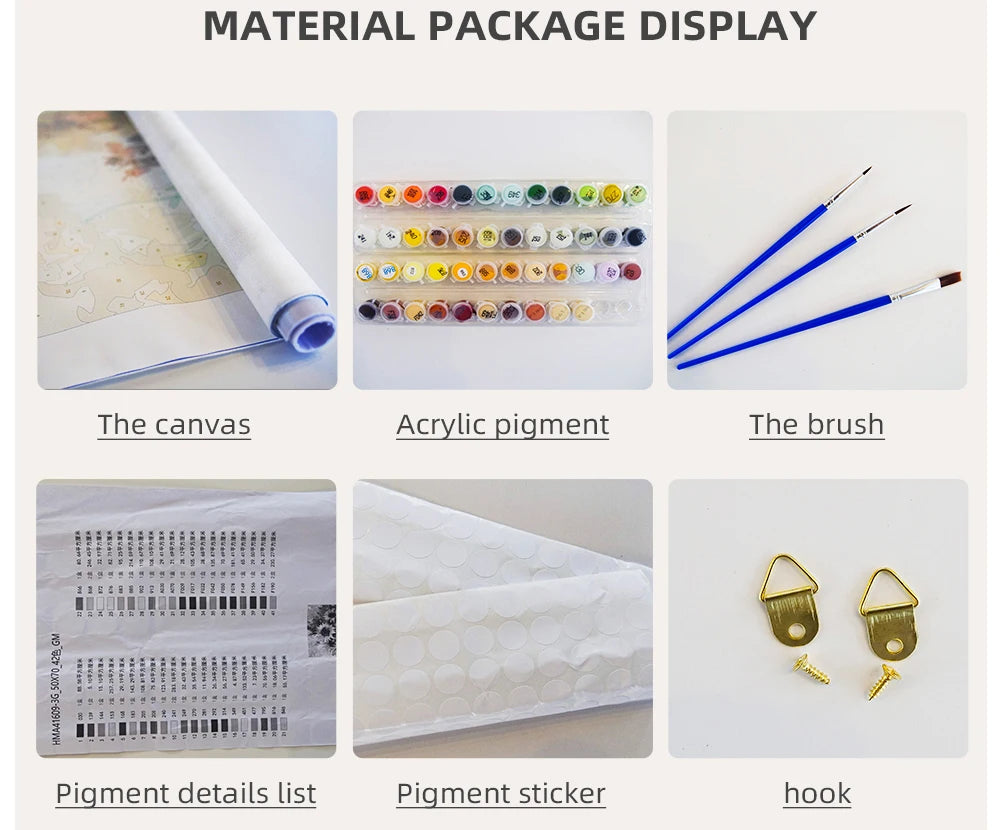 DIY Coloring By Number Christmas Tram Kits Painting By Number Modern Drawing On Canvas HandPainted For Living Room Wall Art Gift