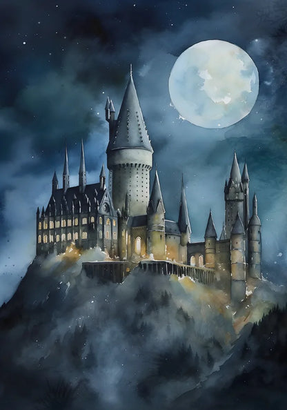 MINISO Oil Painting By Numbers  Magic Movie School WizardCastle Academy Drawing Canvas DIY Pictures By Numbers Home Decor 