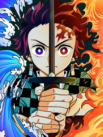 MINISO  Demon Anime Tanjirou Nezuko Oil Painting By Numbers Kits Number Drawing Canvas DIY Pictures By Numbers Home Decor