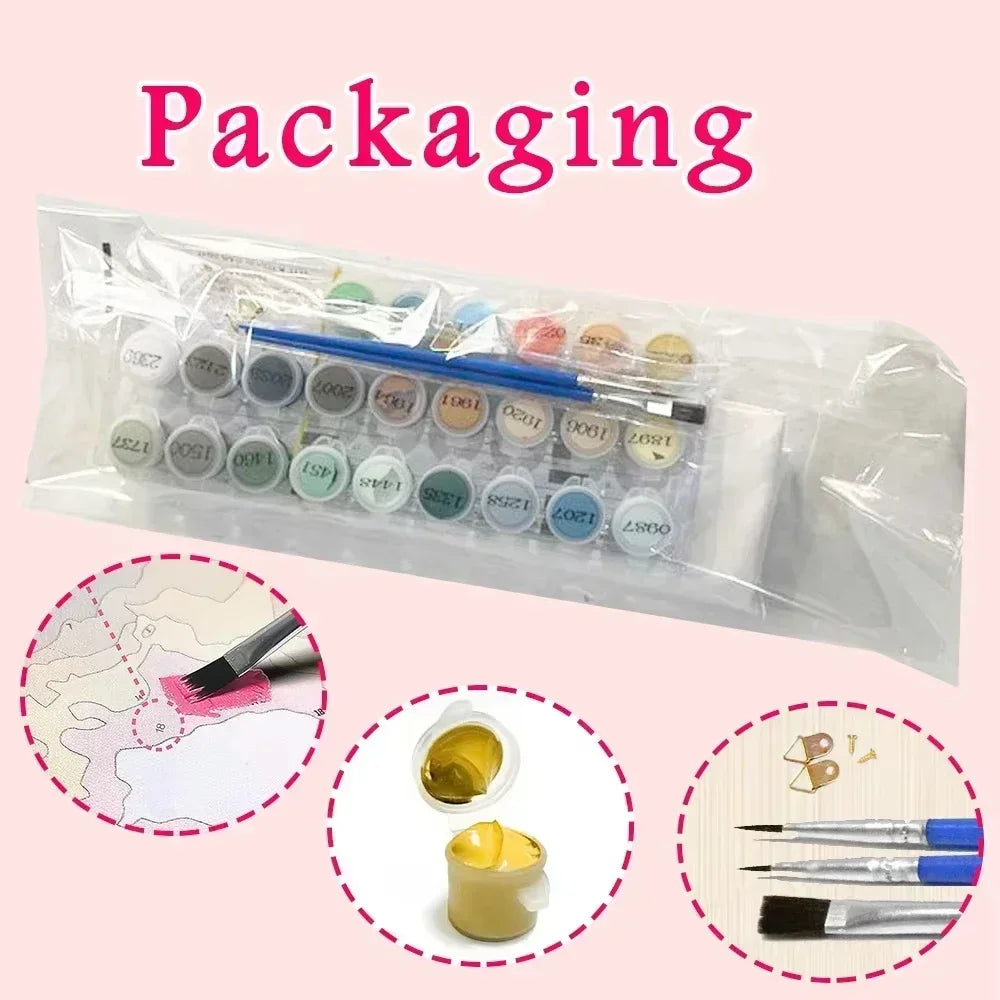 MINISO  Demon Anime Tanjirou Nezuko Oil Painting By Numbers Kits Number Drawing Canvas DIY Pictures By Numbers Home Decor