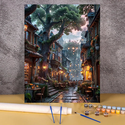 DIY Coloring By Number Christmas Tram Kits Painting By Number Modern Drawing On Canvas HandPainted For Living Room Wall Art Gift