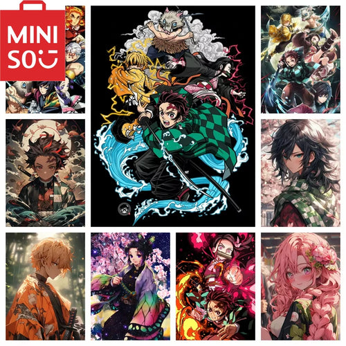 MINISO  Demon Anime Tanjirou Nezuko Oil Painting By Numbers Kits Number Drawing Canvas DIY Pictures By Numbers Home Decor