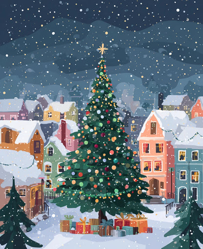 SDOYUNO Painting Paints By Numbers Animals Christmas Tree Christmas Day Atmosphere Digital Oil Painting Handpainted Room Decor