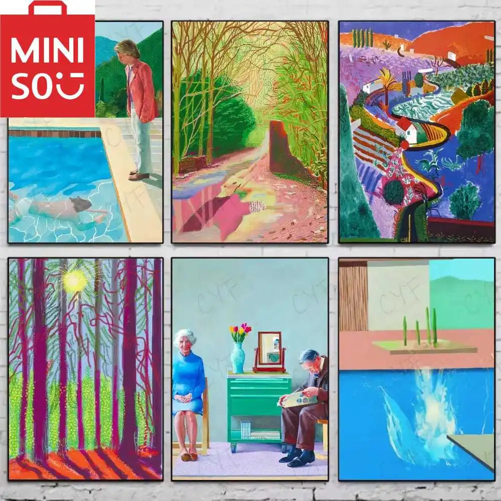 MINISO Oil Painting By Number David Hockney Art Aesthetic Home Decoration Painting Wall Bedroom Room Decor Gift Frameelss
