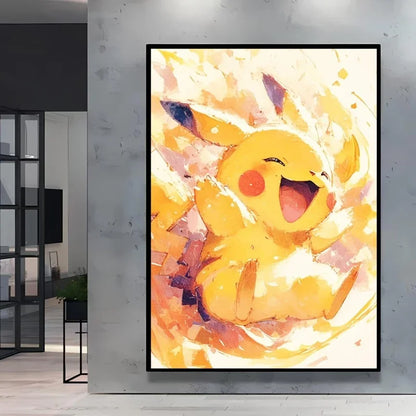 MINISO Oil Painting By Number Cute Cartoon Pikachu Home Decoration Bedroom Living Room Decor Gift Funny  friend gifts Frameelss
