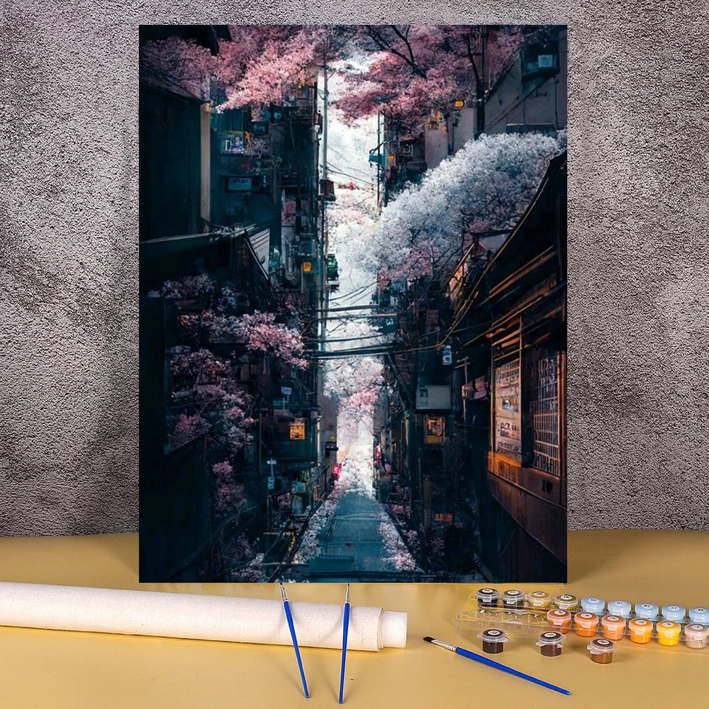 DIY Coloring By Number Christmas Tram Kits Painting By Number Modern Drawing On Canvas HandPainted For Living Room Wall Art Gift